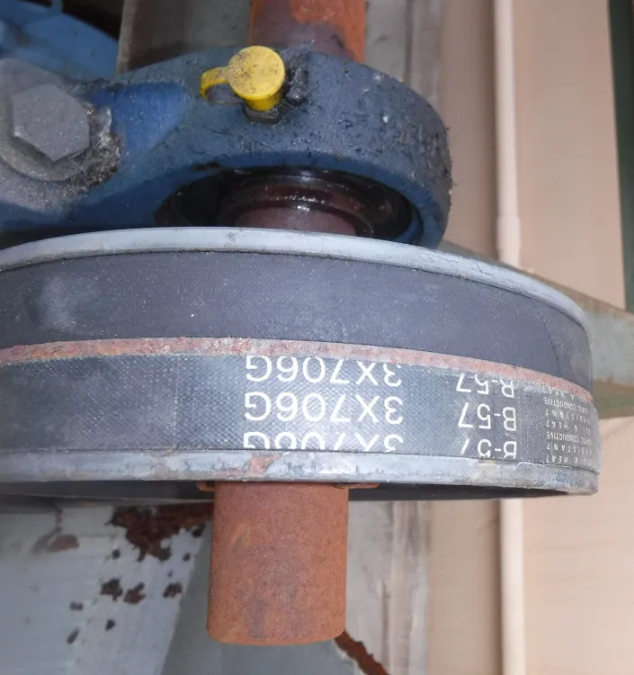 Kitchen Exhaust Motor Unit with Old Belts and Dry Bearings