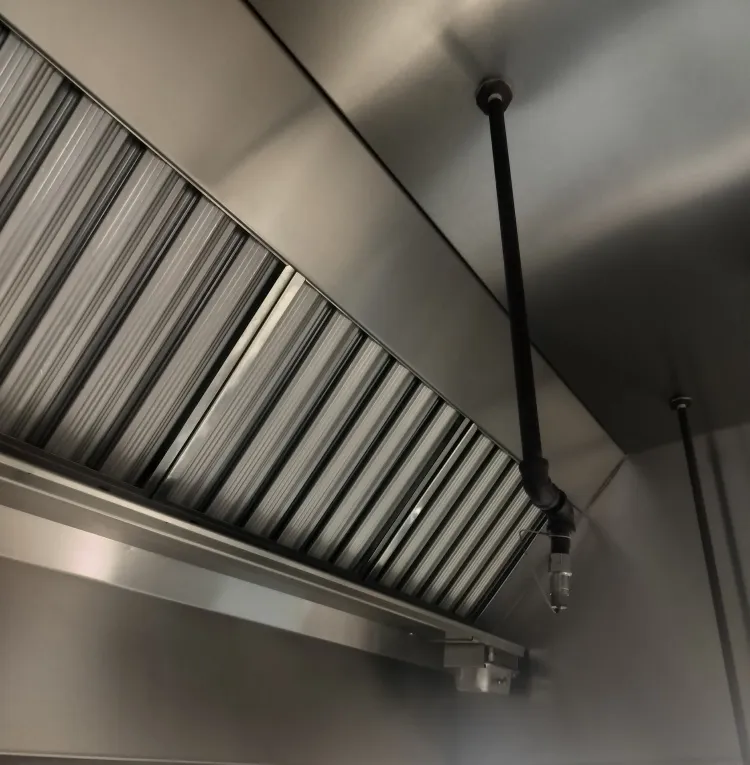 Cleaned Hood Filters with Fire Suppression System